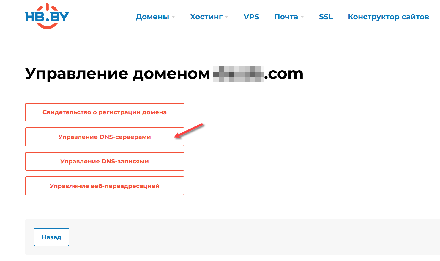 Вход к управлению DNS-серверами в личном кабинете Изображение 3